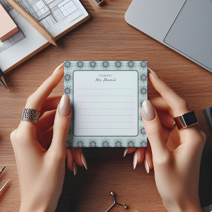 Modern turquoise Pink Floral Mandala Doodles Post-it Notes