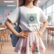 Modern turquoise Pink Floral Mandala Doodles 