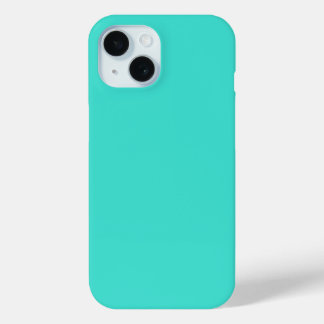 Modern Turquoise Plain Solid Colour Teal iPhone 15 Case