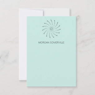 Modern Turquoise Spiral Dot Elegant Card