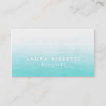Modern Turquoise Watercolor Custom Business Card.