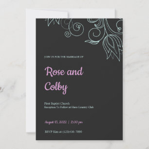 Modern Turquoise Wedding Invitation
