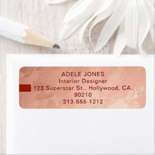 Modern Tuscan Rose Gold & Red Editable Return Address Label