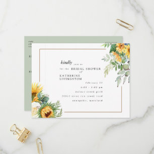 Modern Tuscan Sunflowers in Bloom Bridal Shower  Invitation Postcard