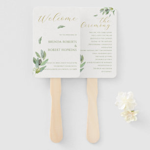Modern Tuscany Olive Leaves Branch Wedding HandFan Hand Fan