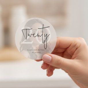 Modern Twenty 20th Birthday Party Sticker