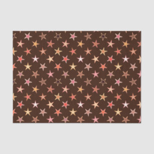 Modern Twinkling Stars, Chocolate Brown and Tan Tissue Paper