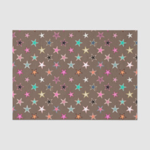 Modern Twinkling Stars, Taupe Tan & multi Pastels Tissue Paper