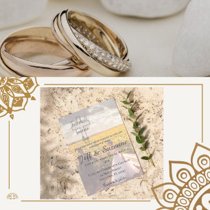 Modern Two Become One Dreamy Wedding  Invitation