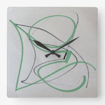 Modern Two-Colour Abstract Art Clock