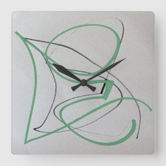 Modern Two-Colour Abstract Art Clock