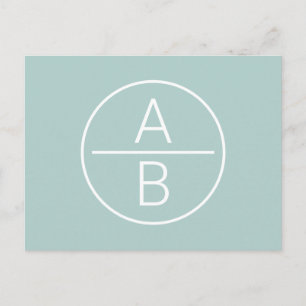 Modern Two Initials Monogram Postcard