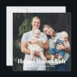Modern two photo double sided custom text Hanukkah Holiday Card<br><div class="desc">Modern two photo double sided custom text Hanukkah Cards.
Custom photo image or picture with fully customisable white text on front side and custom second photo on the back.


Photo credit freepik</div>
