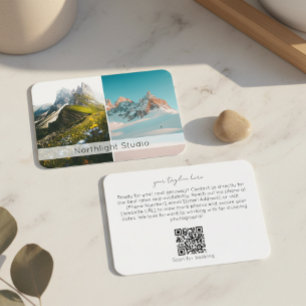 Modern Two Photo Photography QR Code Camera Business Card