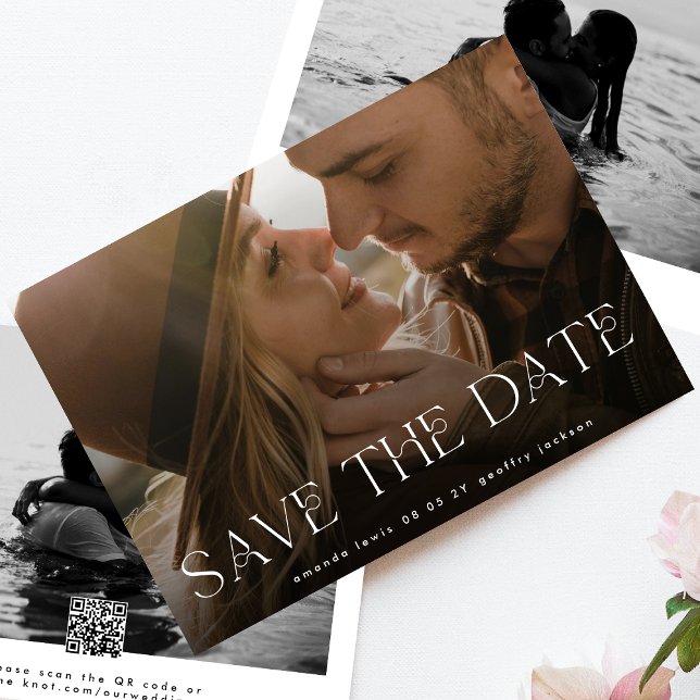 Modern Two Photo QR CODE Wedding Save The Date (Creator Uploaded)