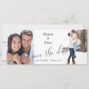 Modern Two Photo Save the Date Wedding Announcement