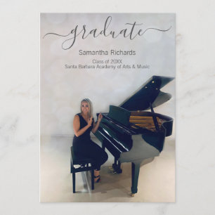 Modern Two Photo Typography Graduation Invitation