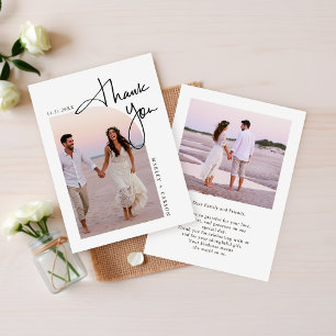 Modern Two Photo Wedding Budget Mini Thank You Card