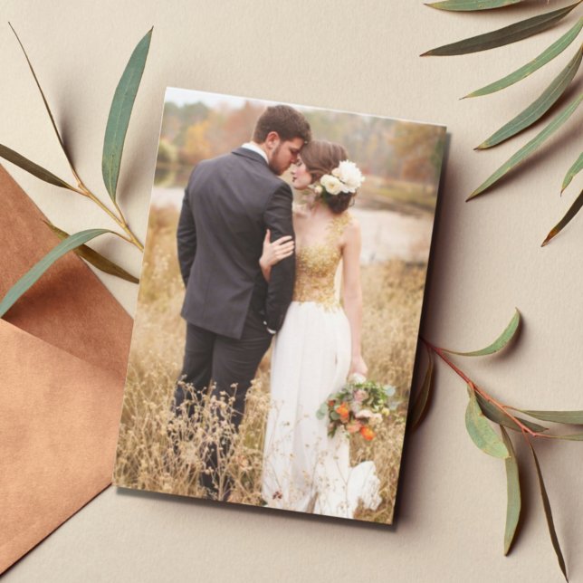 Modern Two Photo Wedding Thank You  Card (Creator Uploaded)