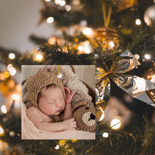 Modern Two Photo | You Make Our Life Complete  Ceramic Ornament (Creator Uploaded)