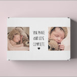 Modern Two Photo | You Make Our Life Complete  Rectangular Sticker<br><div class="desc">Modern Two Photo | You Make Our Life Complete</div>