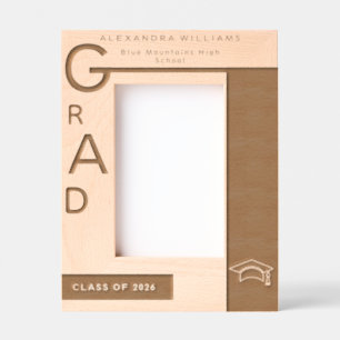 Modern Two-Tone Design Graduation Photo Etched Frames