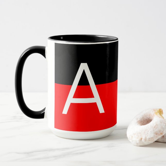 Modern Two Tone Monogram Mug (With Donut)