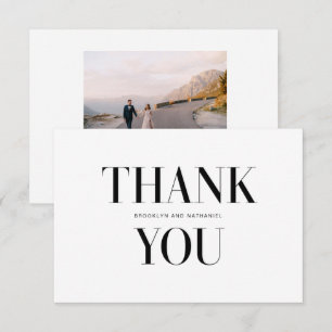 Modern Type Bold Wedding Thank You Photo Card