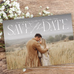 Modern Type Calligraphy Script Overlay Photo Save  The Date<br><div class="desc">This modern elegant type calligraphy script overlay photo save the date features a modern typography pairing of calligraphy script and a unique serif. Your engagement photo takes centre stage on this beautiful save the date.</div>