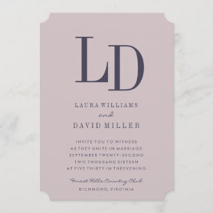 Modern Type Monogram Wedding Invitation