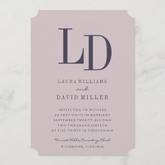 Modern Type Monogram Wedding Invitation