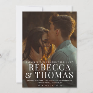 Modern Type Overlay Photo Wedding Invitation