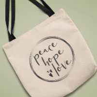 Modern Type PEACE HOPE LOVE Christmas Holiday