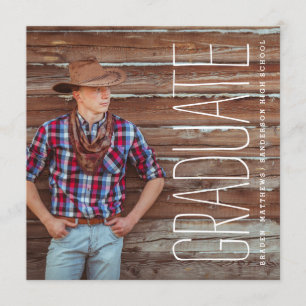 Modern Type Photo Graduation Party Invitation