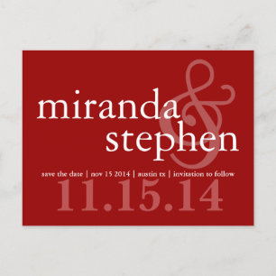 Modern Type Save the Date Bold Wedding Postcard