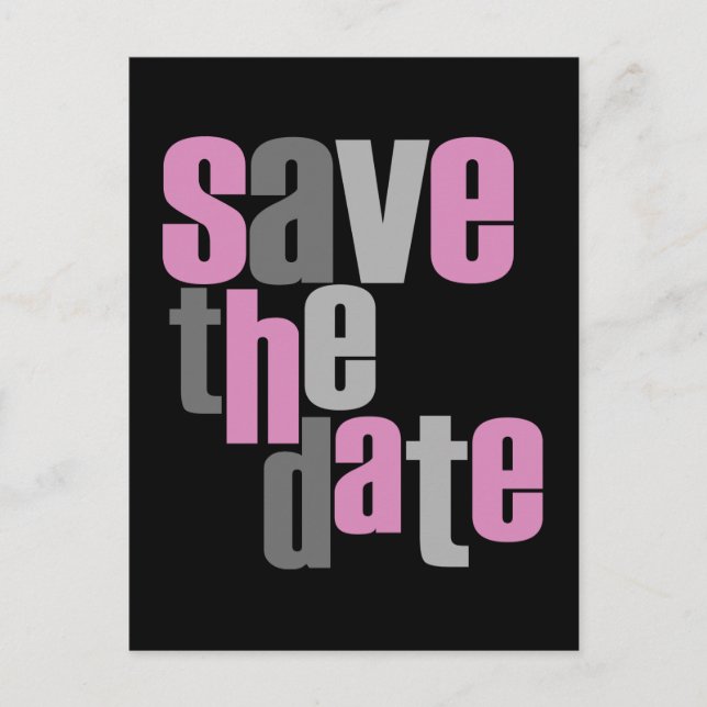 Modern Type Save The Date Postcard (Front)