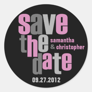 Modern Type Save The Date Sticker