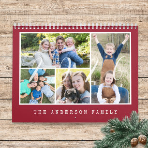 Modern Typewriter 4 Family Photos Per Month 2026 Calendar