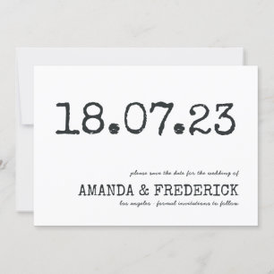Modern Typewriter Typography Wedding Save the Date