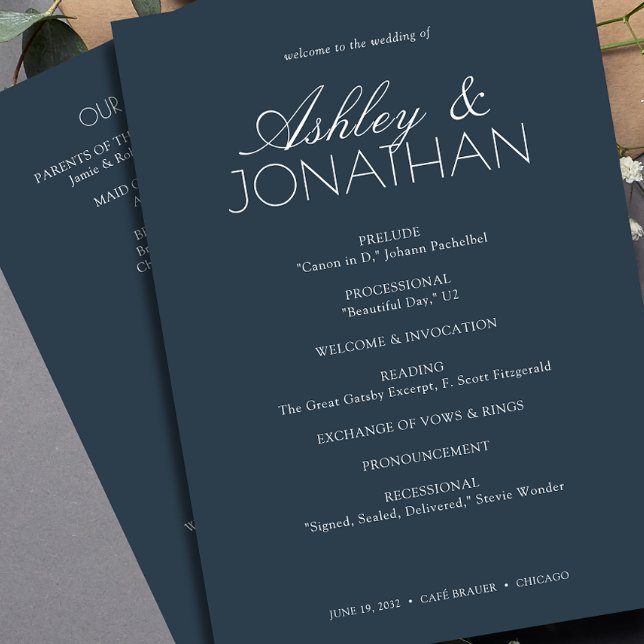 Modern Typographic-Centric Wedding Program (Creator Uploaded)