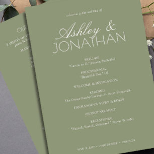 Modern Typographic-Centric Wedding Program