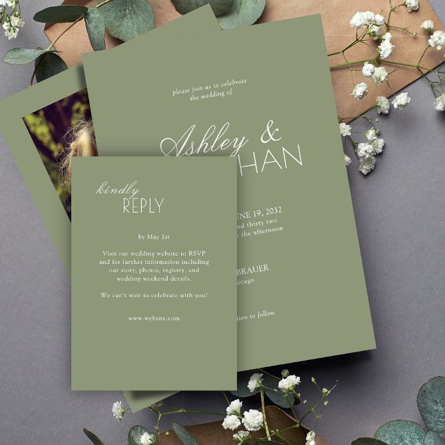 Modern Typographic-Centric Wedding RSVP Card (Creator Uploaded)