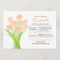 Modern Typographic Peach Tulip Bridal Shower