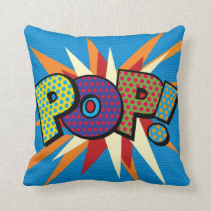 Modern Typographic  POP Comic Book Pop Art Cushion
