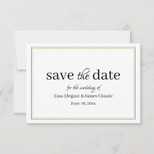 Modern Typographic Save the Date Card