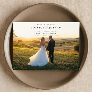 Modern Typography 2 Photo Wedding Invitation