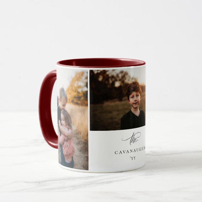 Modern Typography 3 Photo Collage Mug (Front Left)