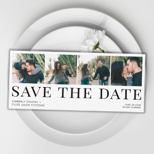 Modern typography 4 photos wedding save the date