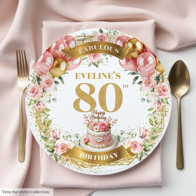 Modern Typography 80th Birthday Plates (Modern Typography 80th Birthday Plates)