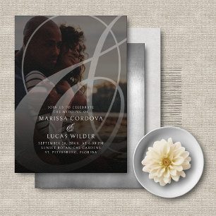Modern Typography Ampersand Photo Wedding Invitation